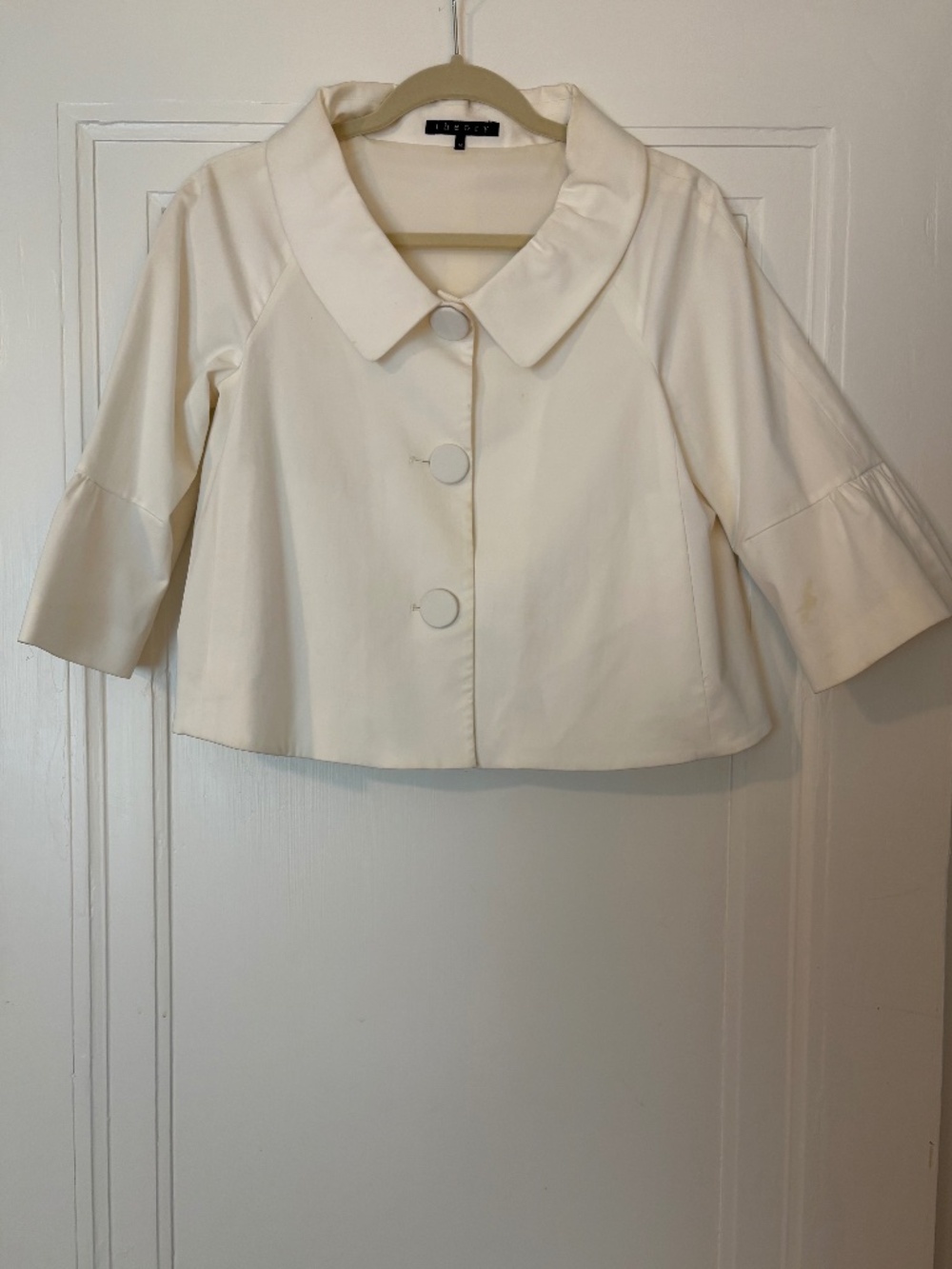 Theory® White Cropped Medium Jacket